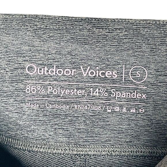 Outdoor Voices Leggings Women’s Small Gray Graphite / Ash / Dove 7/8 Tri-Tone - Picture 4 of 4